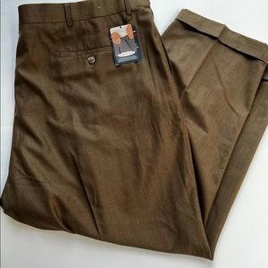 NWT 50w30L brown pleated slacks